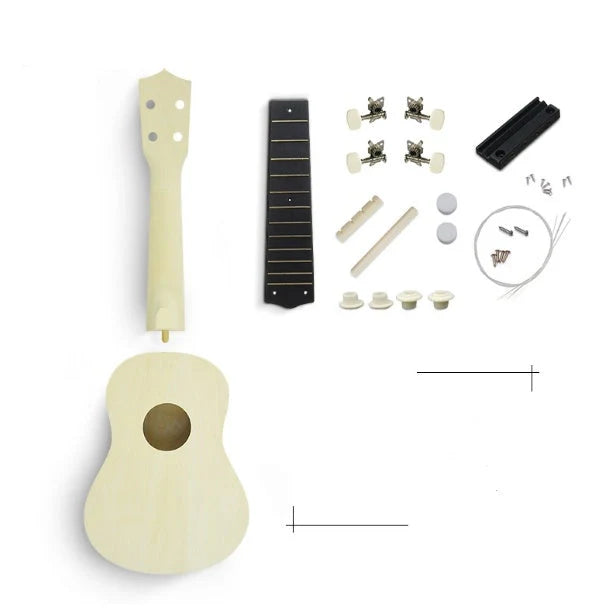 Hand-painted cherry blossom ukulele for beginners, 21 inches in length