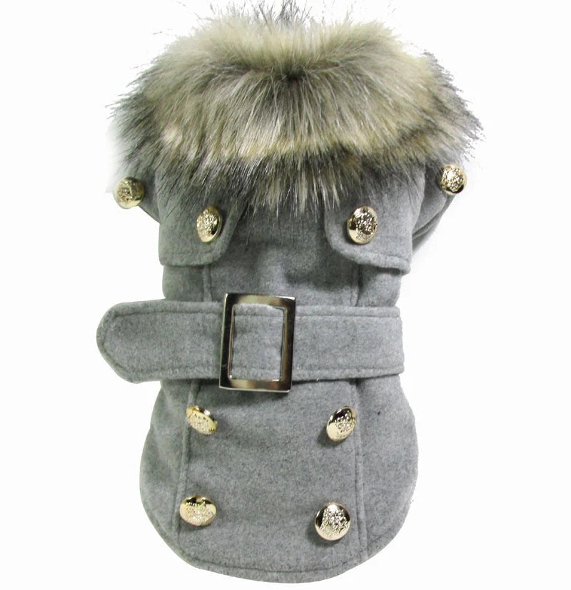 Wool blend dog coat for small breeds in multiple colours