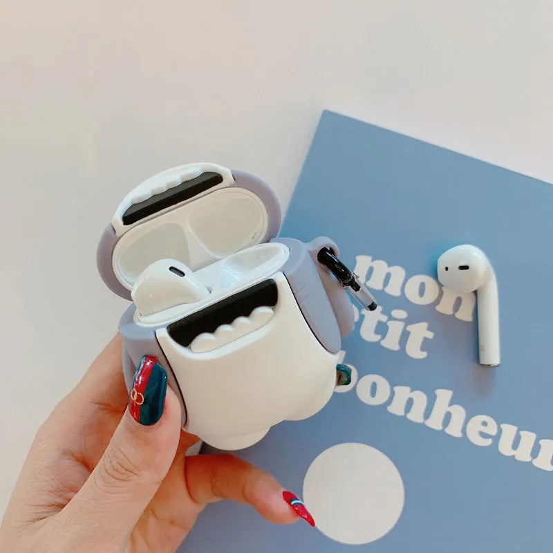 Shark design silicone cover for AirPods 1st and 2nd generation charging case