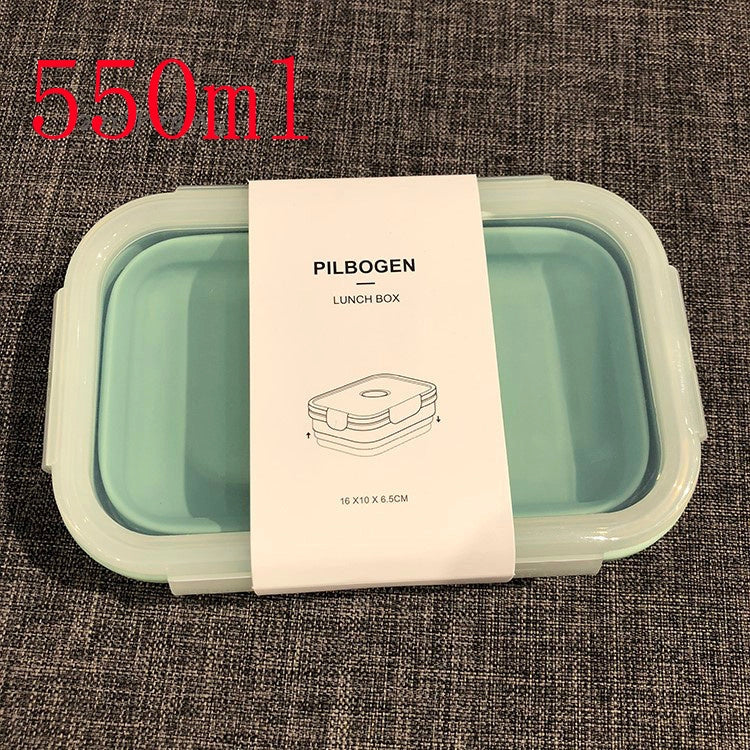 Round silicone lunch box in various colours, microwave-safe and leak-proof
