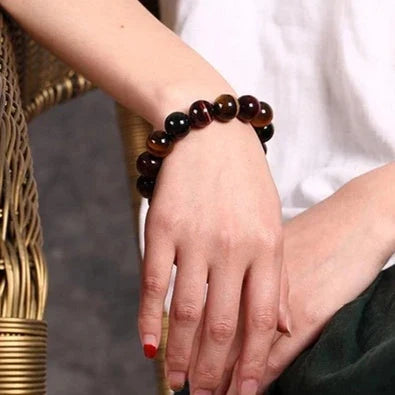 Handcrafted Tiger Eye Crystal Bracelet with Buddha Beads - Unique Aotearoa-Inspired Accessory