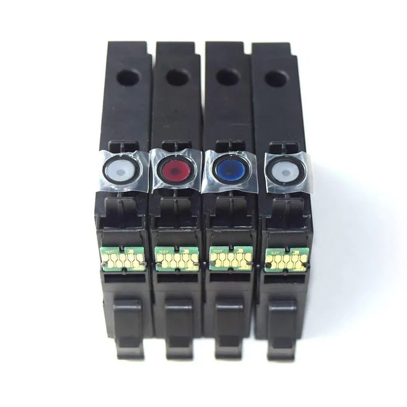 Four compatible ink cartridges in black, cyan, magenta, and yellow for Epson Expression Home XP printers, 15ml black 13ml colour