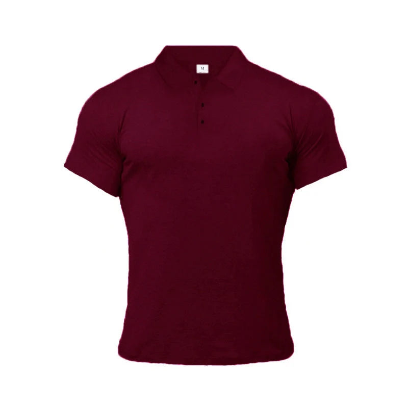 Men's slim fit cotton polo shirt for summer sports in various colours