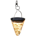 Solar conical starry sky garden light with IP65 waterproof rating, 130 x 150 mm, warm yellow LED output