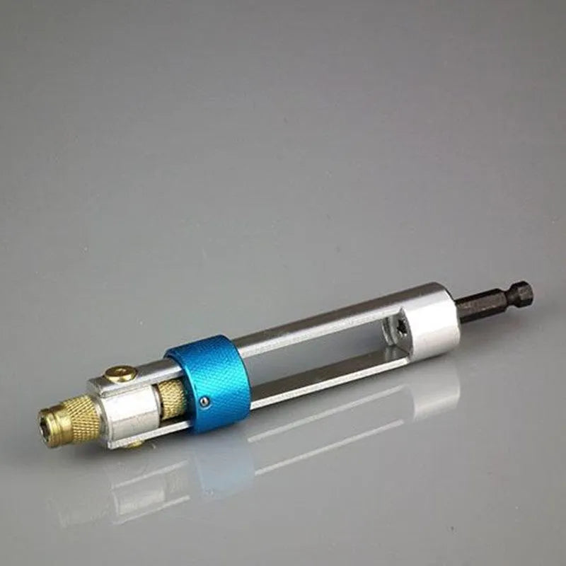 Half Time Drill driver with swivel head and set of Phillips, flathead, and countersink bits.