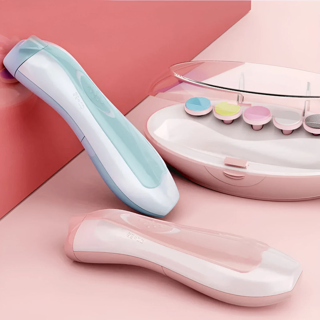 Pink and blue ultra-quiet baby nail polisher with night light for newborns
