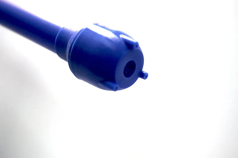 Blue manual hand siphon pump for fuel and oil transfer with PP construction.