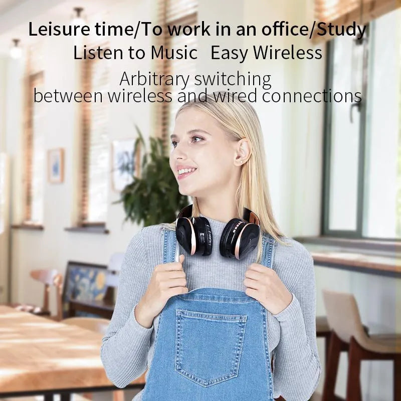 HobbyLane Bluetooth wireless headset in black, red, or white colour with over-ear design