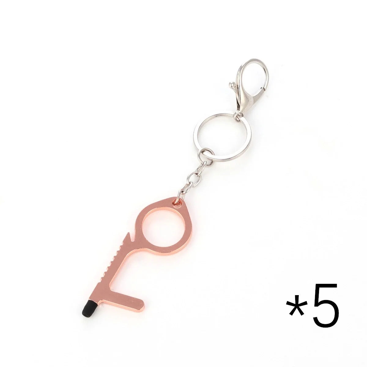 Alloy protective door opener keychain in various colours, 7.9cm in size