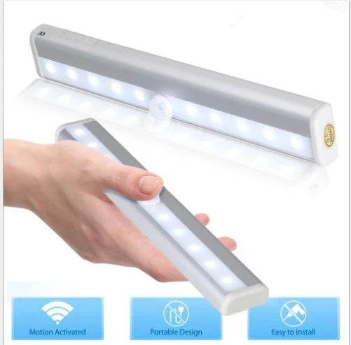 LED cabinet light with infrared sensor for automatic energy-saving illumination
