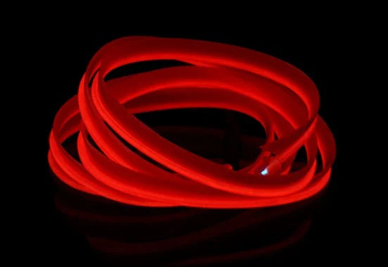 Vibrant, flexible LED strip lights in various colors for neon party decoration, bicycle accents, and customizable illumination