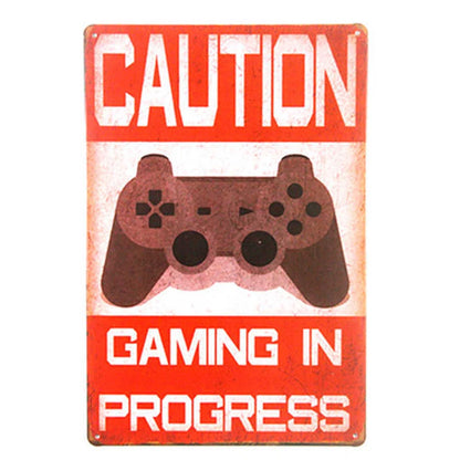 Modern iron metal craft painting with character slogan for home decor