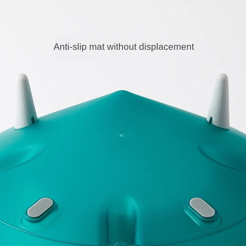 Eco-friendly disposable pet food bowl in malachite green and Tango Orange with non-slip base