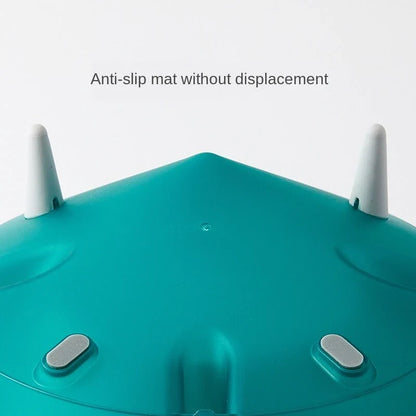 Eco-friendly disposable pet food bowl in malachite green and Tango Orange with non-slip base