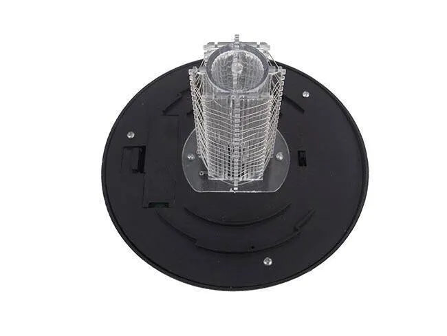 Black solar insect killing lawn lamp with dual white and UV purple lights for garden mosquito control