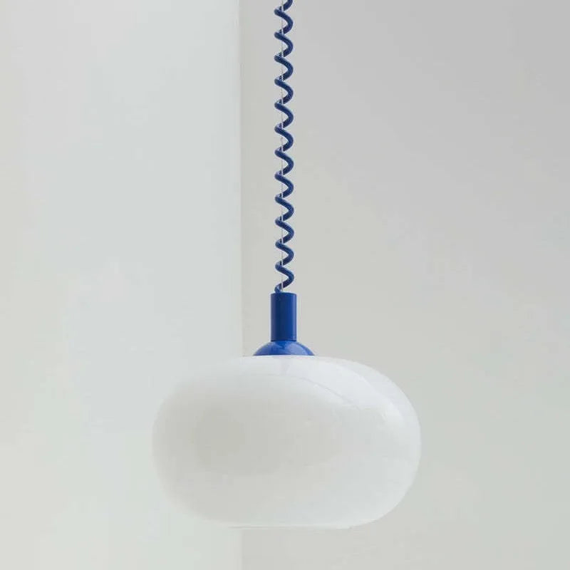 Chinese style glass chandelier D25CM red flexible wire for bedside restaurant hotel simple modern