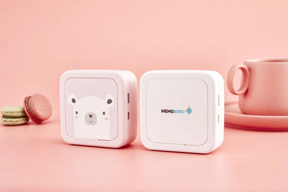 Compact Thermal Pocket Portable Bluetooth Printer with white and pink options