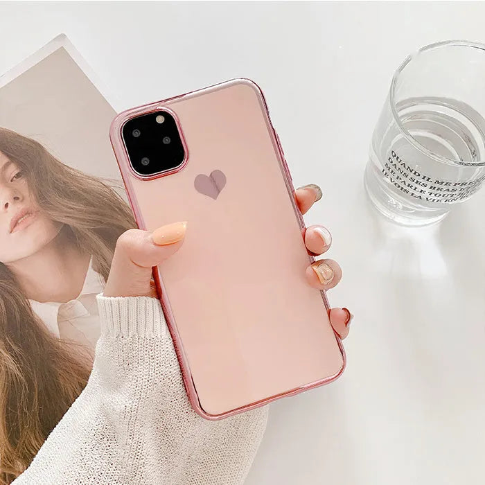 Solid blue TPU iPhone case back cover shown on an iPhone 11