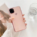 Solid blue TPU iPhone case back cover shown on an iPhone 11