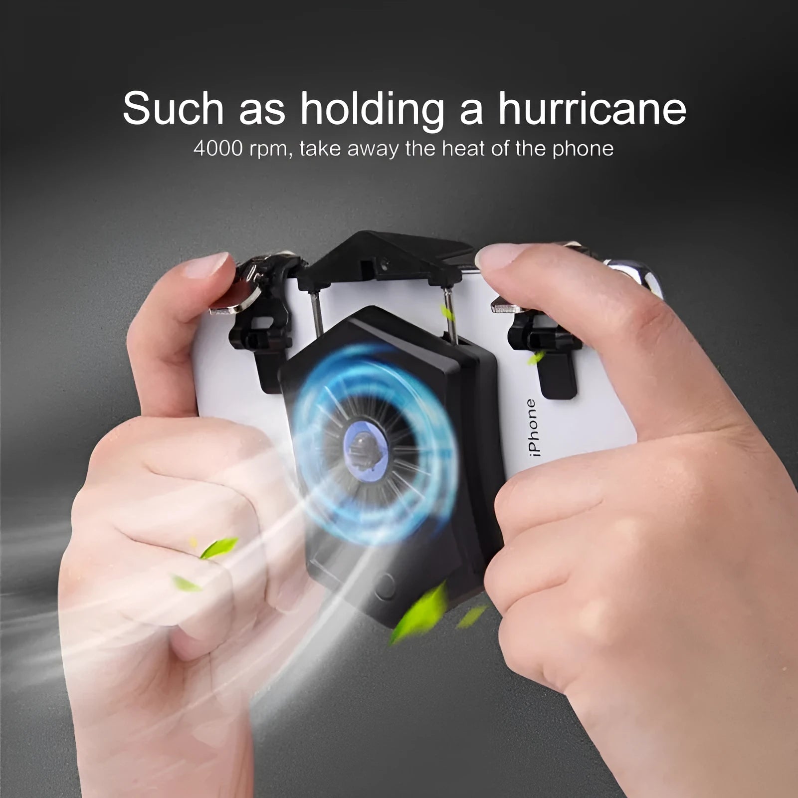 Black and white mobile phone radiator cooling fan with USB interface for game consoles