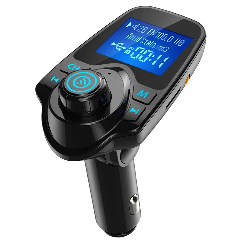 Black G7 car Bluetooth hands-free kit with FM transmitter and USB charging port