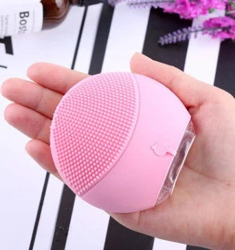 Blue ceramic plant pot with integrated water reservoir and drainage holes for indoor plants