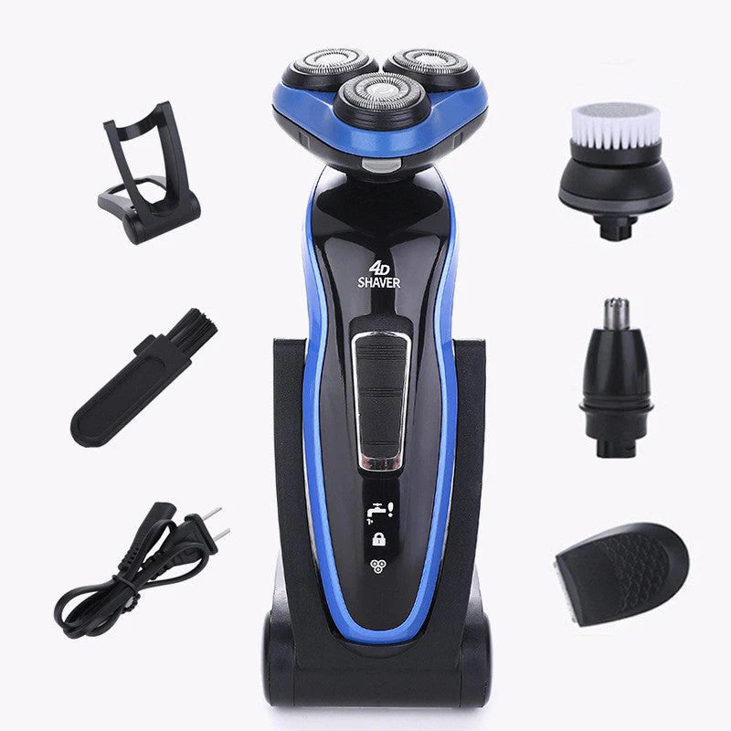 4-in-1 Electric Shaver with Triple Blade for Men - Compact and Rechargeable