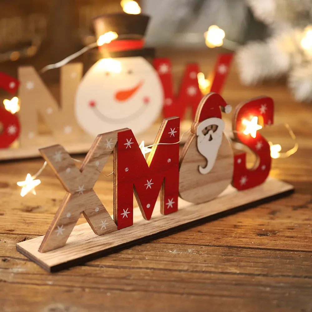 Christmas wooden ornament with creative patterns in vivid colours