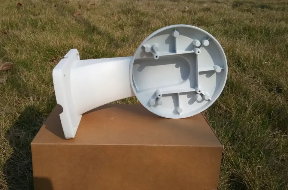 White aluminium alloy ABS dome camera wall mount bracket measuring 160x120x74mm