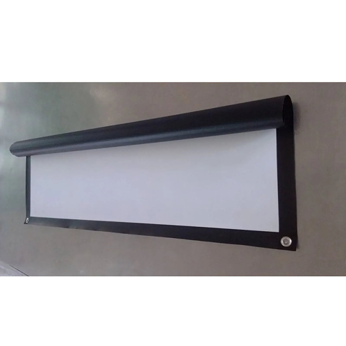White plastic projector curtain screen, 100-inch 16:9, 2.21x1.25m, simple hanging design