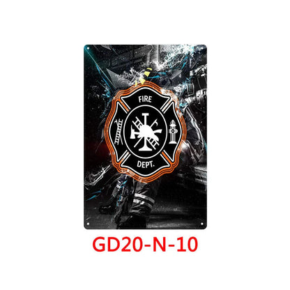 Retro tin painting wall hanging with American vintage design, 30x20cm