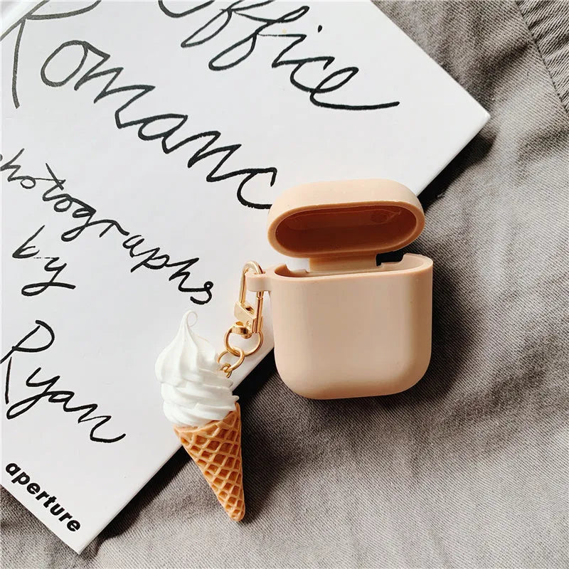 Cylinder ice cream design silicone case for Apple AirPods 2 wireless Bluetooth earbuds