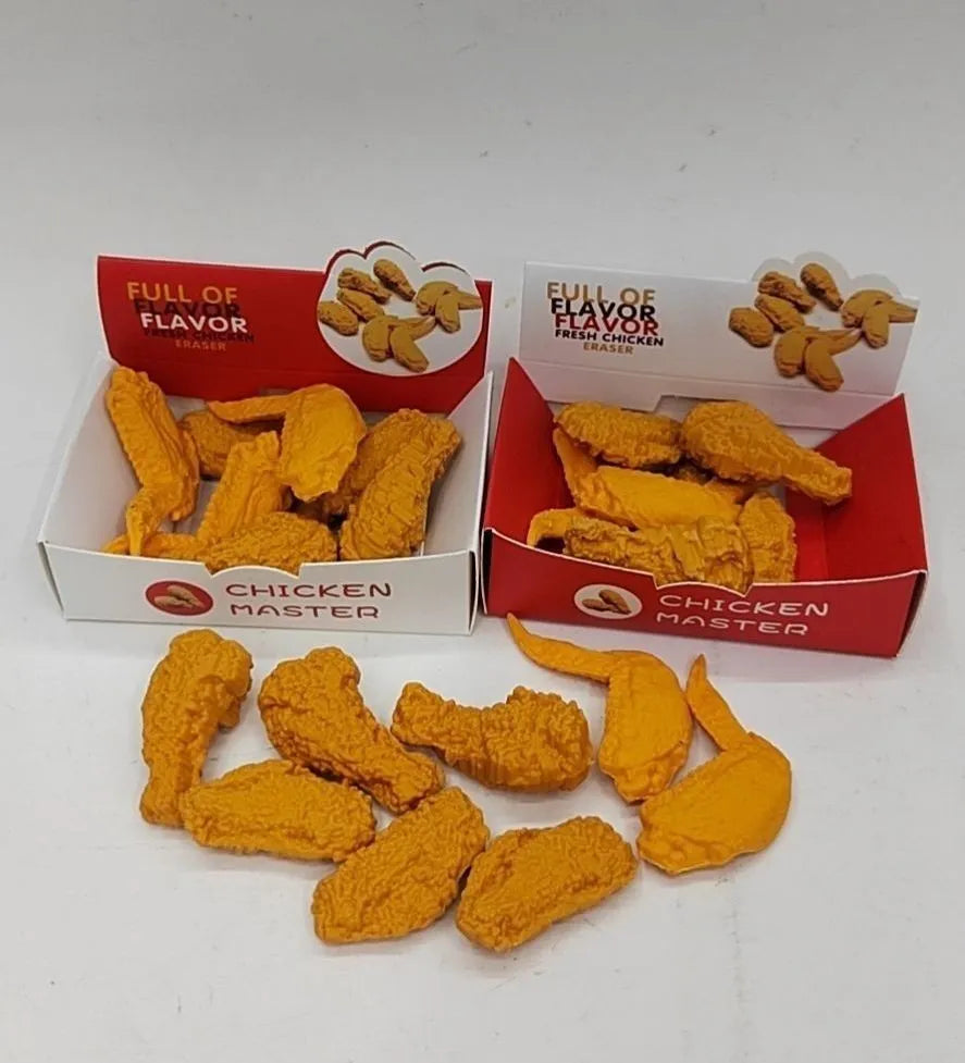 Creative simulation chicken wing drumstick eraser in roast wing colour, 4cm TPR writing correction tool