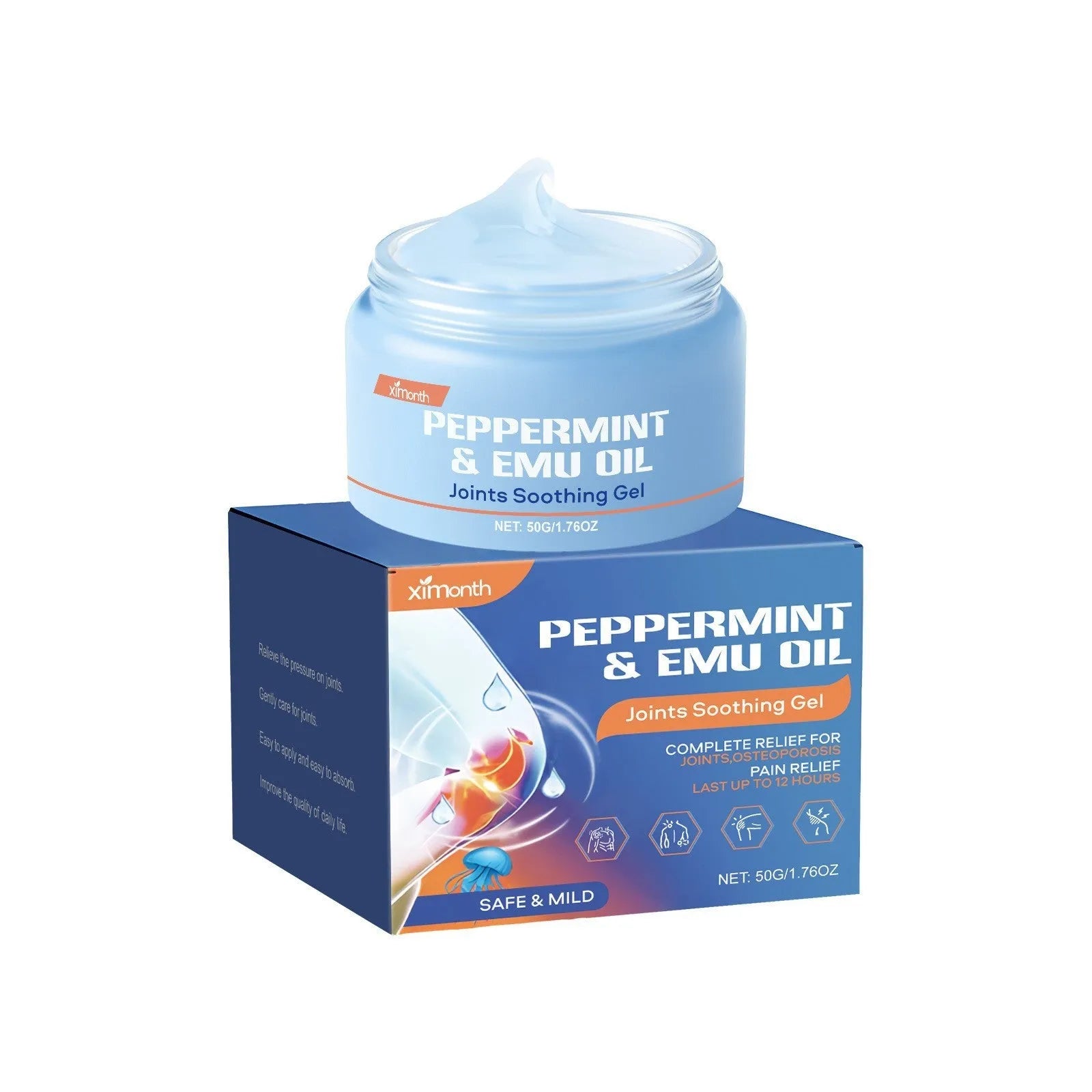 50g Joint Soothing Gel tube with menthol, mint leaf and emu oil for topical muscle and joint application