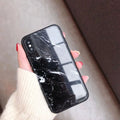 Marble glass phone case for iPhone with HD glossy mirror finish and soft TPU edge, beige colour