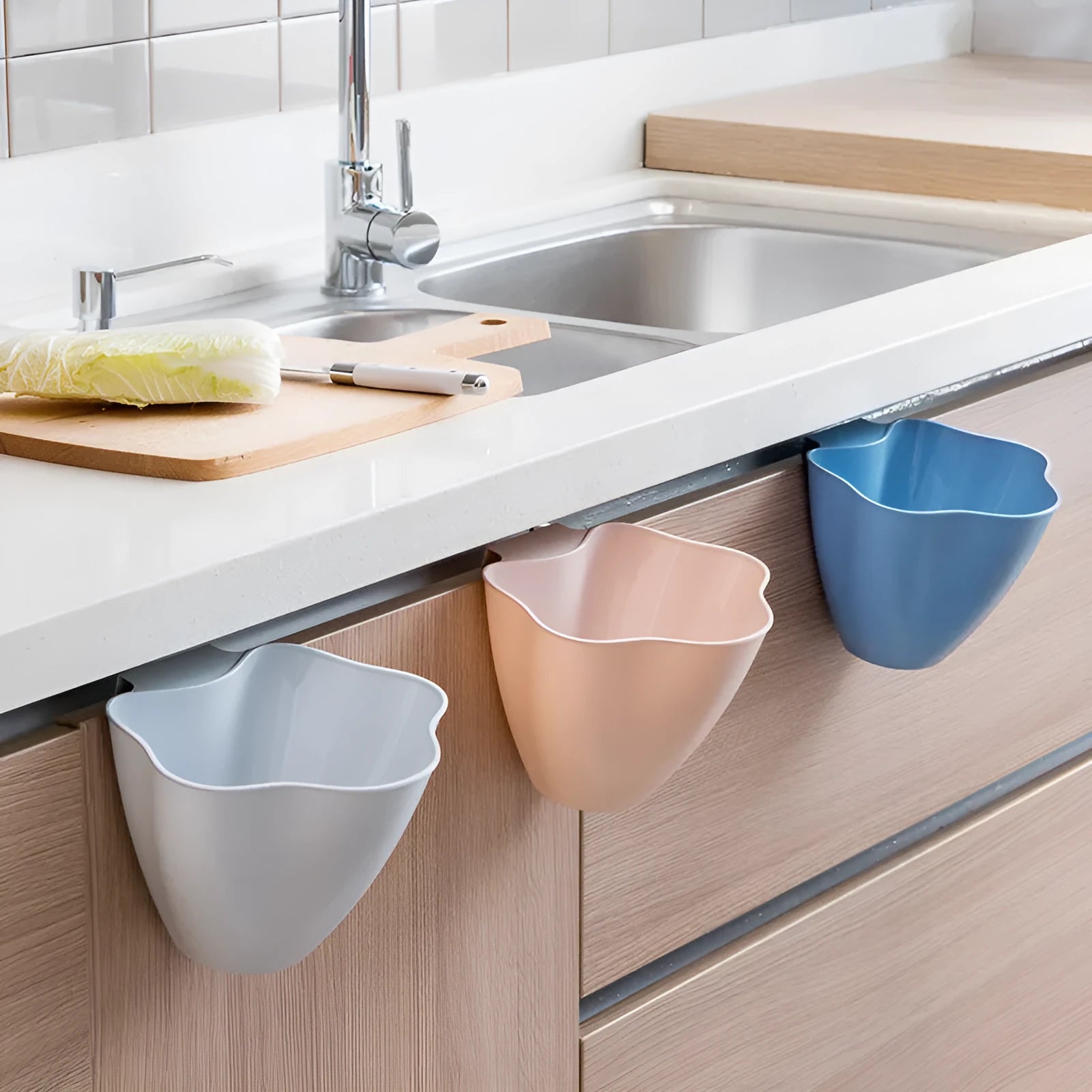 Nordic colour kitchen cabinet rubbish bin measuring 21cm wide