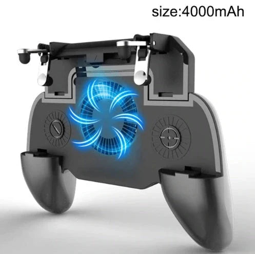 Universal smartphone game controller with mute cooling fan for enhanced gaming comfort
