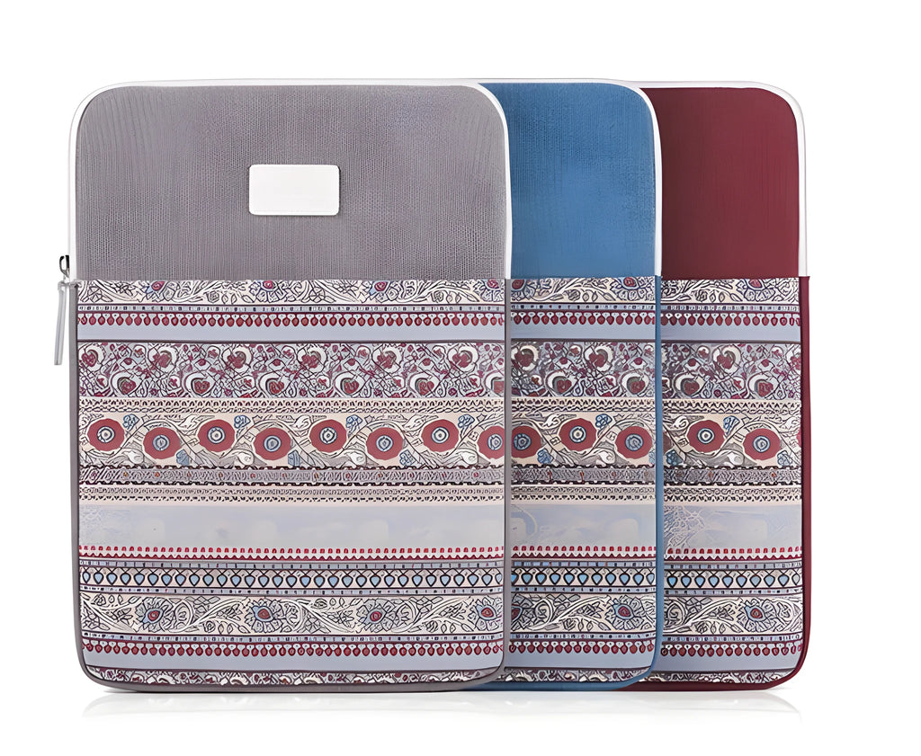 Canvas laptop sleeve bag for 13 inch laptop with slim protective design and stitched edges