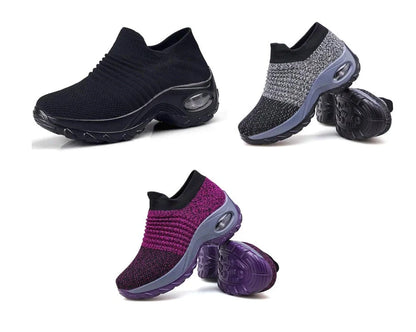 Korean style mesh cloth dancing shoes with wedge heel in various colours