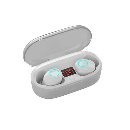 J29Tws Bluetooth headset in red, blue, black, and white with charging case