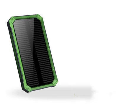 Solar power bank in black, green, orange or yellow with polymer lithium-ion battery
