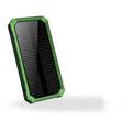 Solar power bank in black, green, orange or yellow with polymer lithium-ion battery