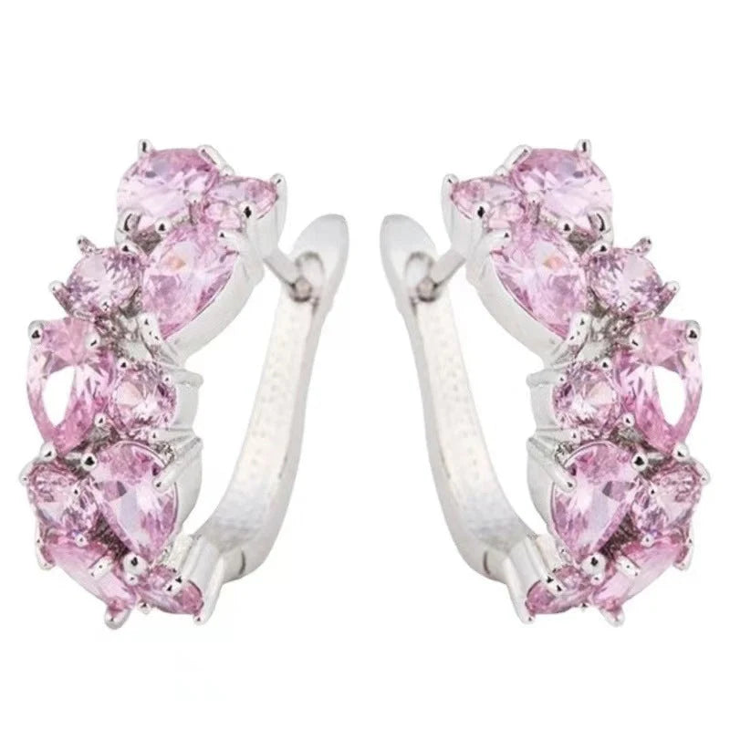 Diamond Crystal Zircon Ear Clip Affordable Luxury Earrings in various colours