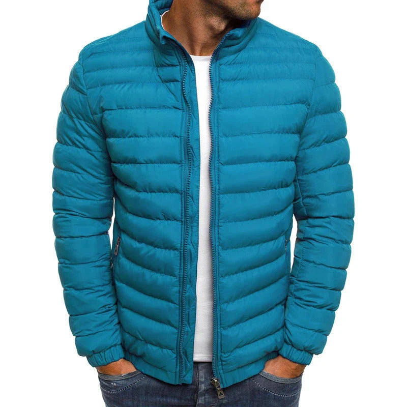 Rugged outdoor jacket in various colors with zipper pockets and padded lining for warmth and weather protection