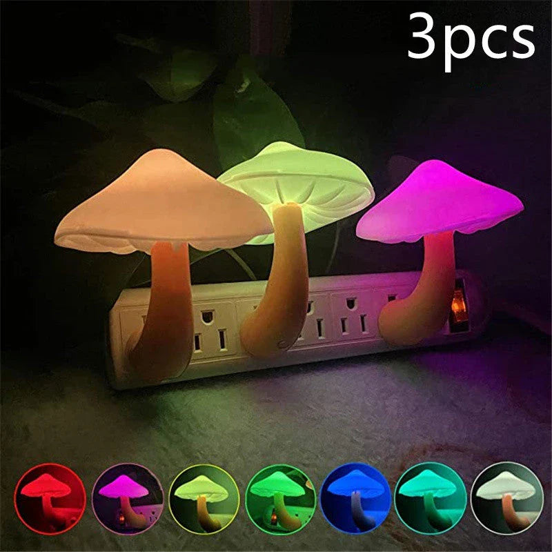 Cozy Mushroom-Shaped Night Light with Automatic Sensor for Warm, Soothing Illumination in Bedrooms and Nurseries
