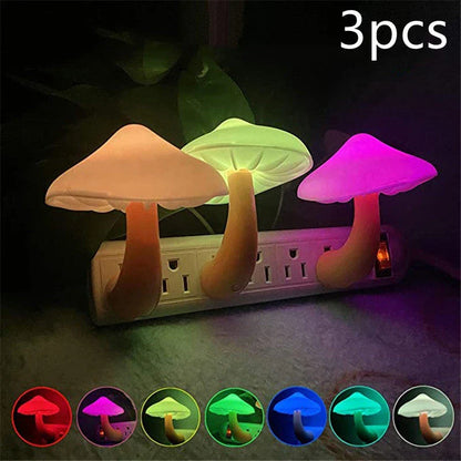 Cozy Mushroom-Shaped Night Light with Automatic Sensor for Warm, Soothing Illumination in Bedrooms and Nurseries