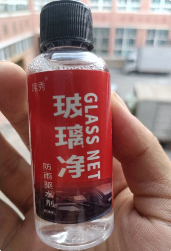 Automotive oil film cleaning brush with hydrophobic effect for windshield clarity