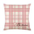 Plaid and heart print decorative pillow cover for Valentine's Day, shown in assorted colours.