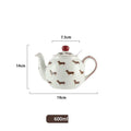 Ceramic sausage dog teapot mug cup and saucer three-piece set with strainer
