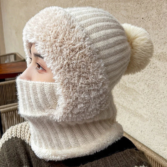 Multifunctional hat scarf one-piece in various colours for winter warmth